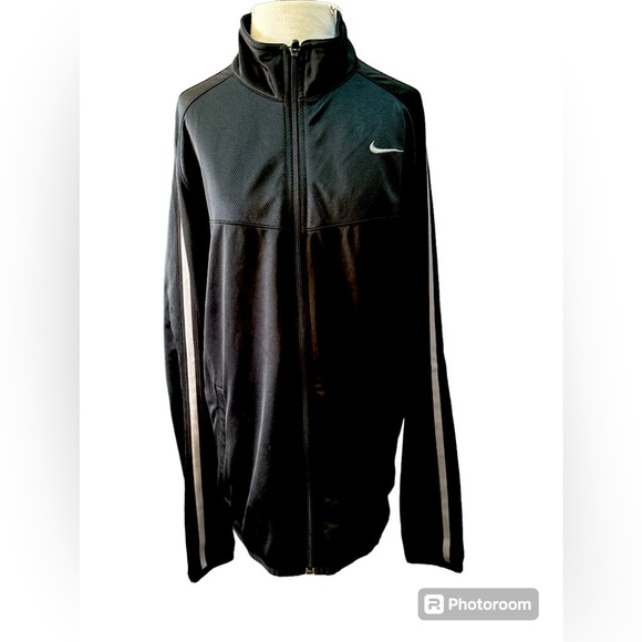 Nike Medium Weight Zip Jacket Basketball Black Gray Mesh Sides - Picture 1 of 5